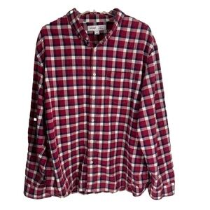 Men’s Old Navy Red & White Plaid Button Down Shirt Size XXL US!